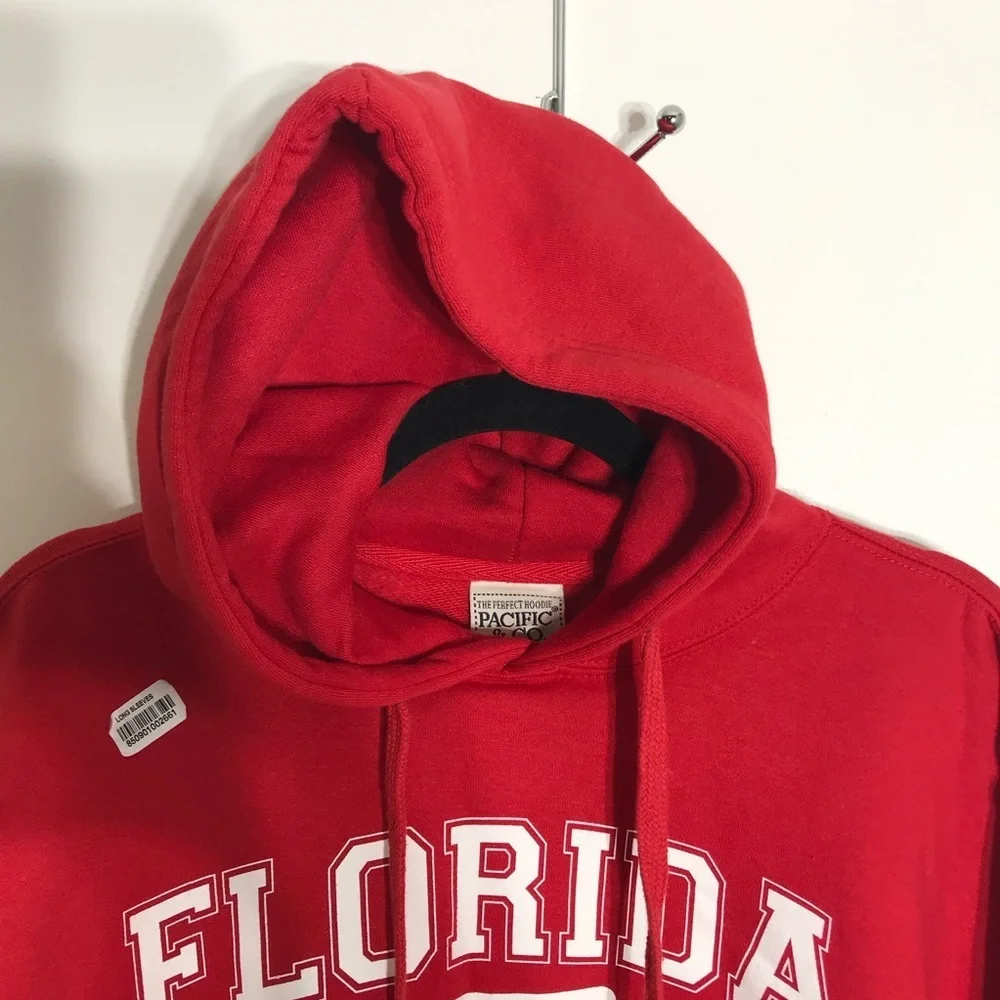 Pacific & Co. The Perfect Unisex Hoodie Florida 1845 Sunshine State Red Sz S New